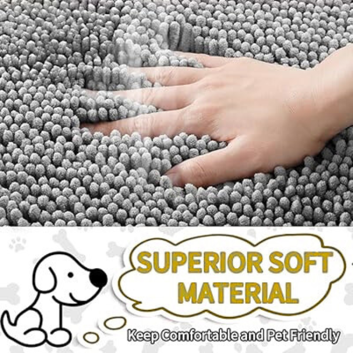 Dog Mud Mat – Super Absorbent, Quick-Dry & Non-Slip Indoor Door Mat